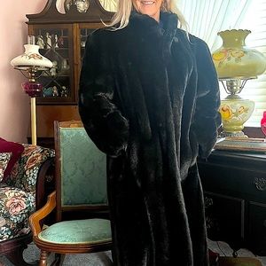 Gorgeous full length mink faux fur coat in size large